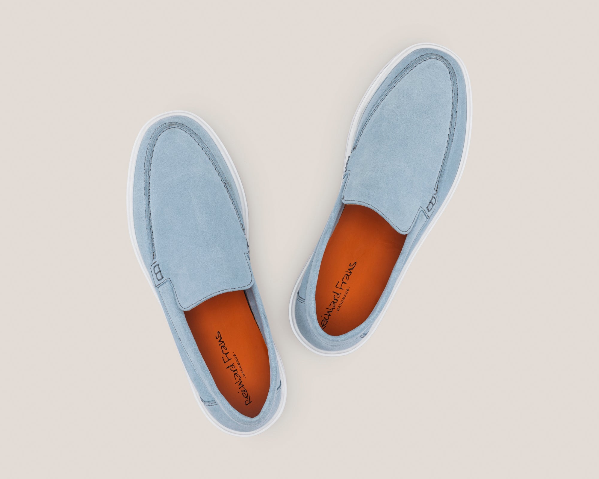 Men's Capri Chiro - Santorini Blue Suede - Loafers - Reinhard Frans - Summer Loafers