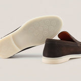 Capri - Dark Brown Suede 1667 Croco - Loafers — detail view | Reinhard Frans