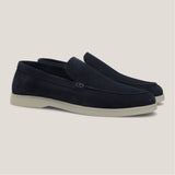 CAPRI Donkerblauwe Suède Loafers 