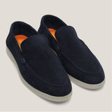 CAPRI Donkerblauwe Suède Loafers 