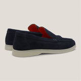 CAPRI Donkerblauwe Suède Loafers 