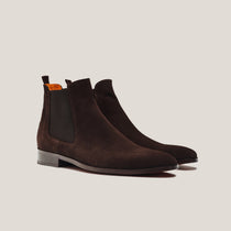 Chelsea boots in dark brown Italian Mastrotto suede