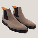 Chelsea24 Taupe Grijze Suède Chelsea Boots