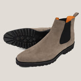 Chelsea24 Taupe Grijze Suède Chelsea Boots