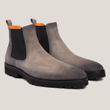 Chelsea24 Taupe Grijze Suède Chelsea Boots