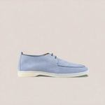 Lecce -  Light Blue Suede - Derby — back view | Reinhard Frans