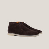 Lecco - Dark Brown Suede with Beige - Chukkas