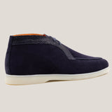 Lecco - Croco Donkerblauwe Suède Chukka Boots