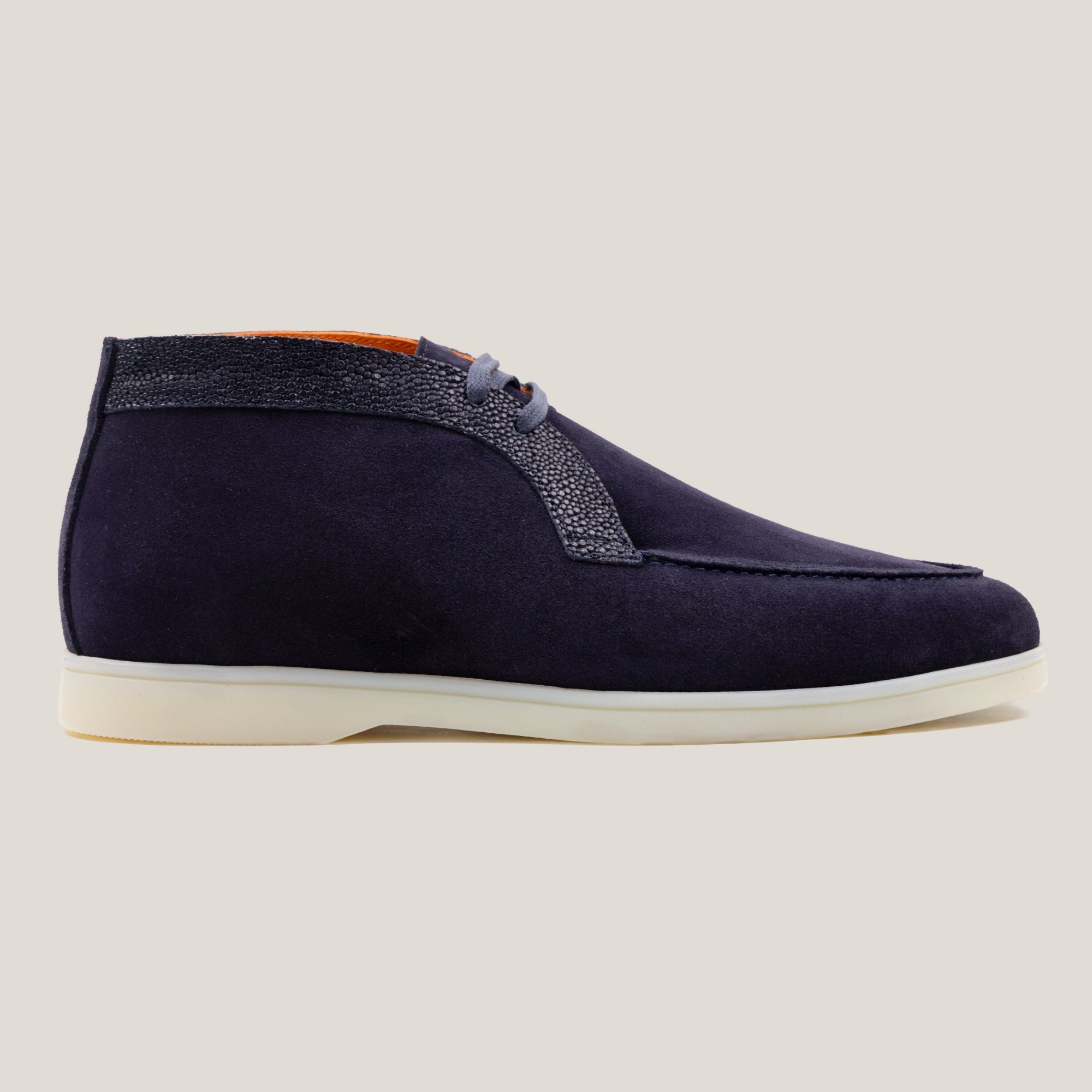 Lecco - Croco Dark Navy Suede Chukkas