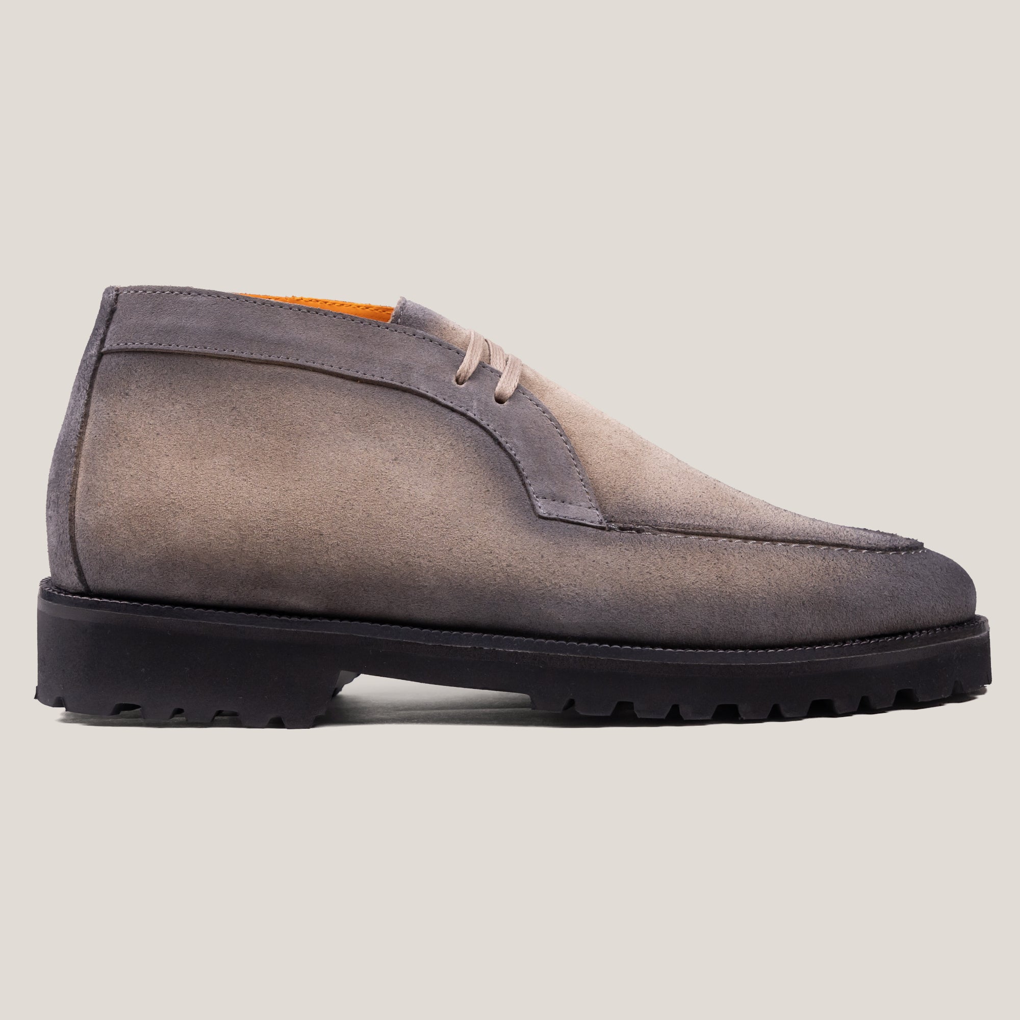 Lecco Taupe Grey Suede Slip-on Chukkas