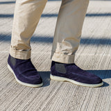 Livorno Dark Navy Suede Chelsea Boots