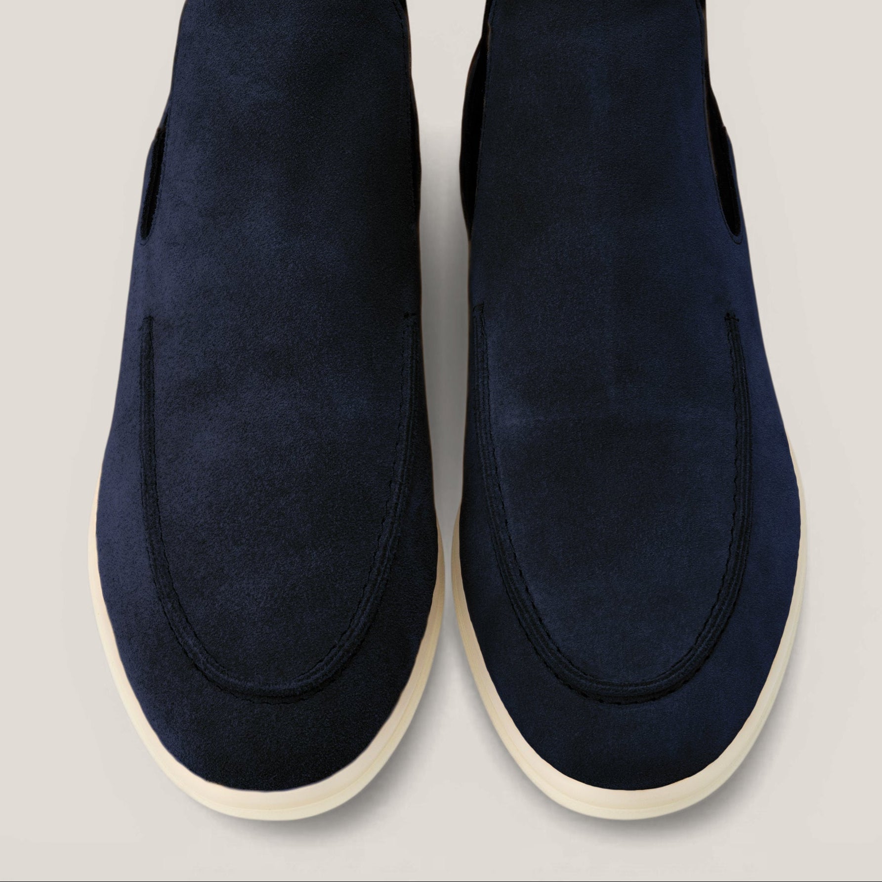 Livorno - Dark Navy Suede - Chelsea Boots — sole view | Reinhard Frans