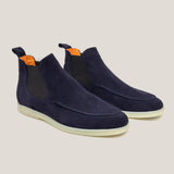 Livorno Donkerblauwe Suède Chelsea Boots