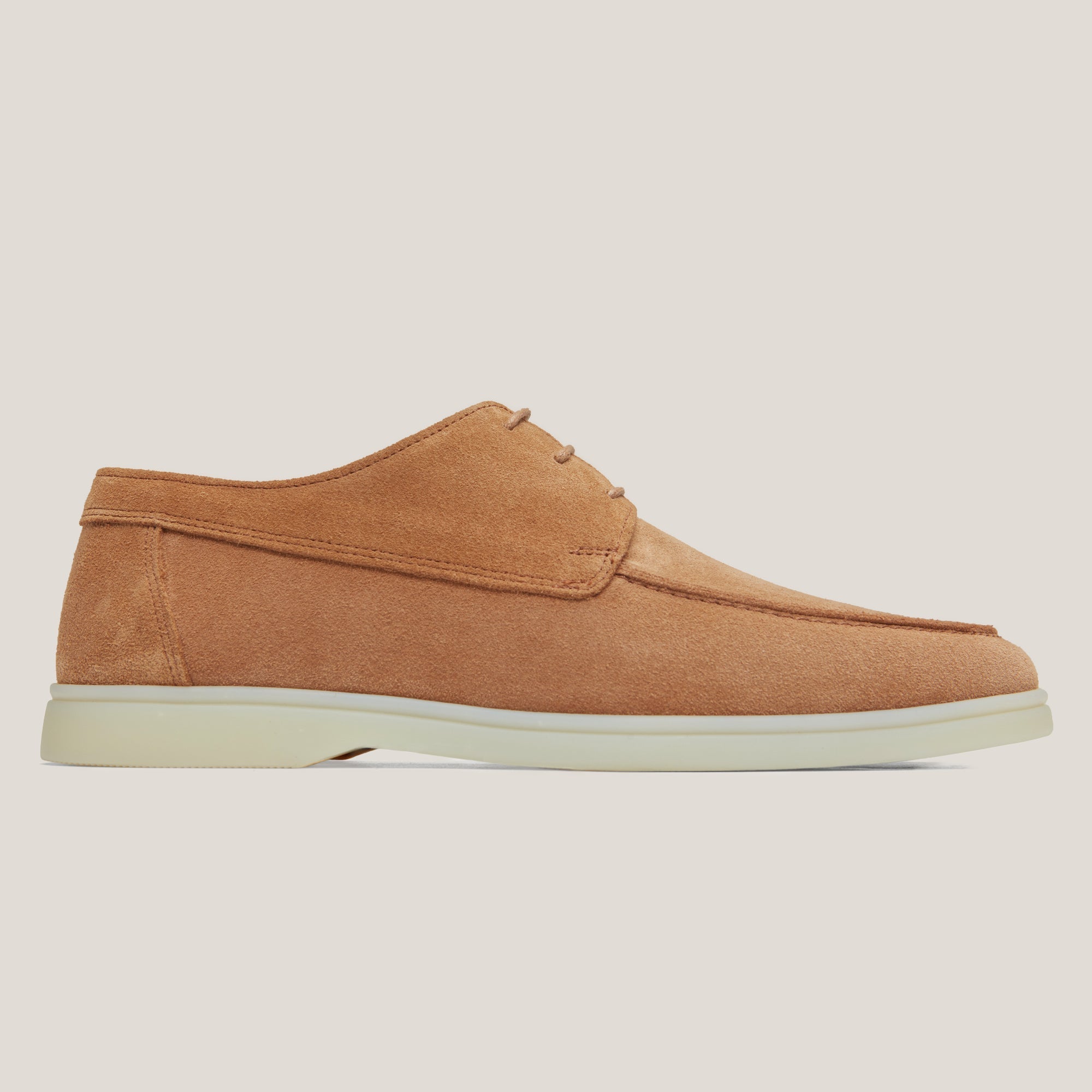 Lucca Beige Wildleder Derby Schuhe