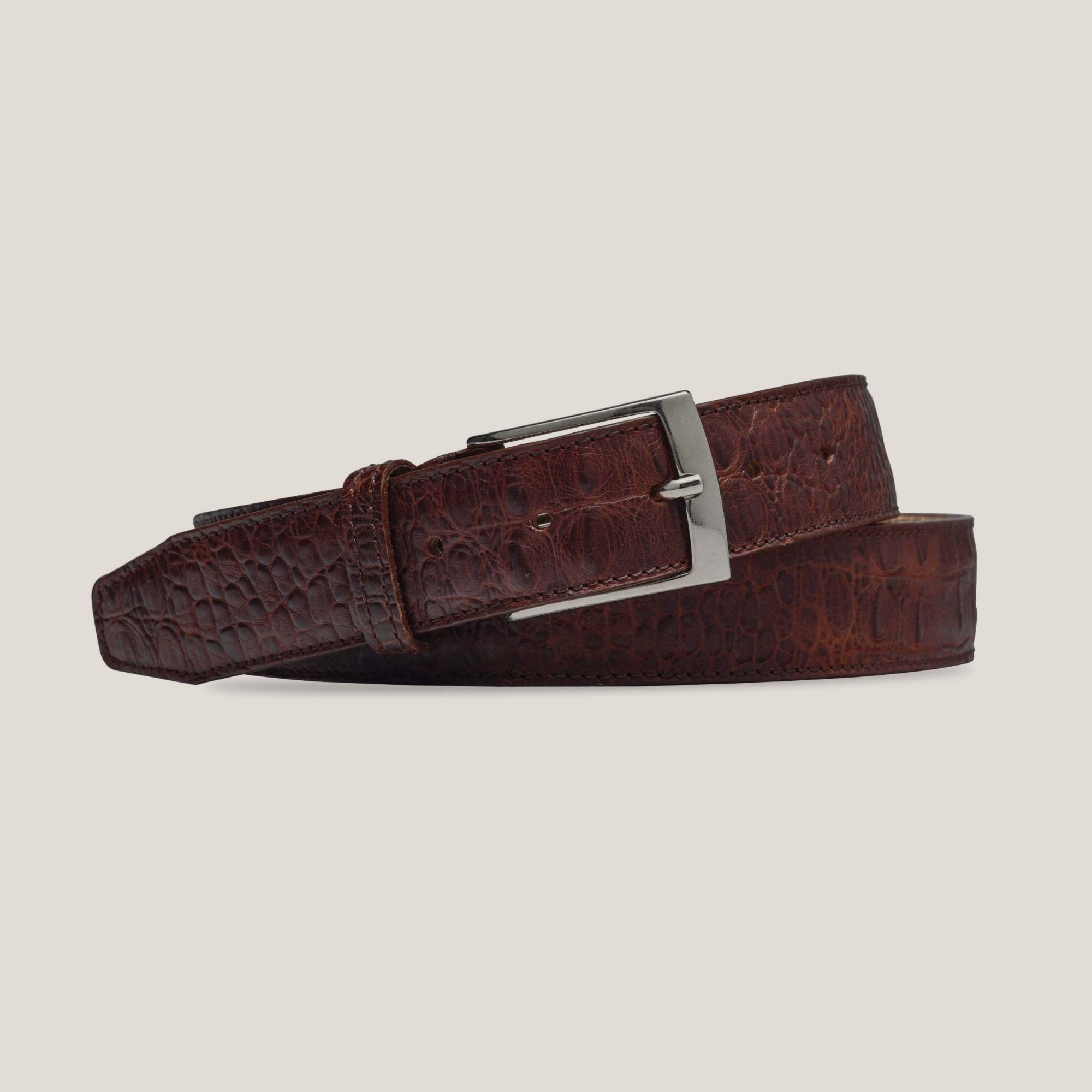 Marrone Croco 1666 Belt - Reinhard Frans - Belts