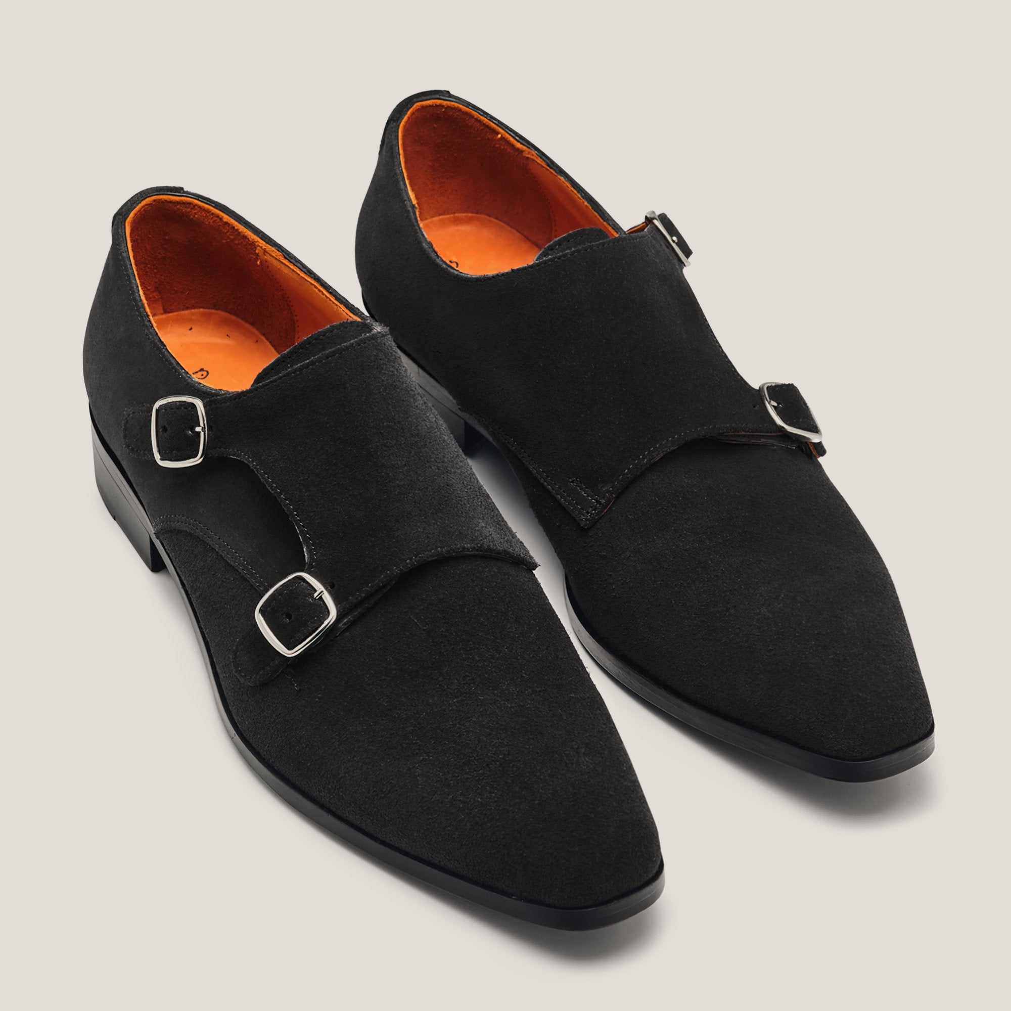 Monte-Carlo Black Suede Double Monk Shoes Reinhard Frans