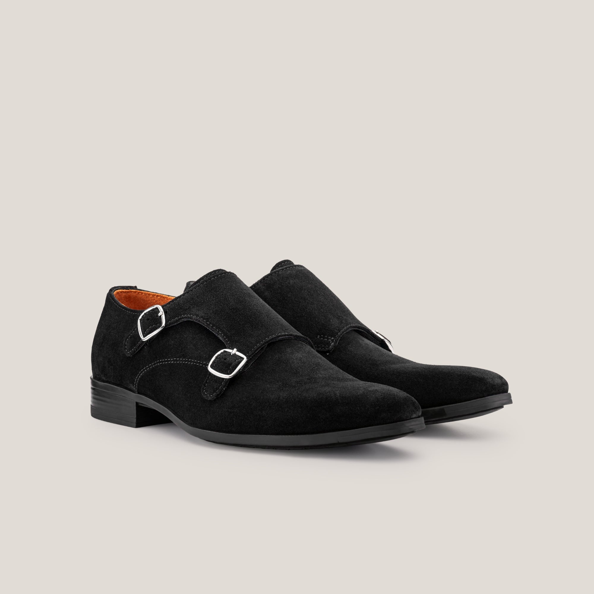 Monte Carlo - Black Suede - Double Monk Shoes