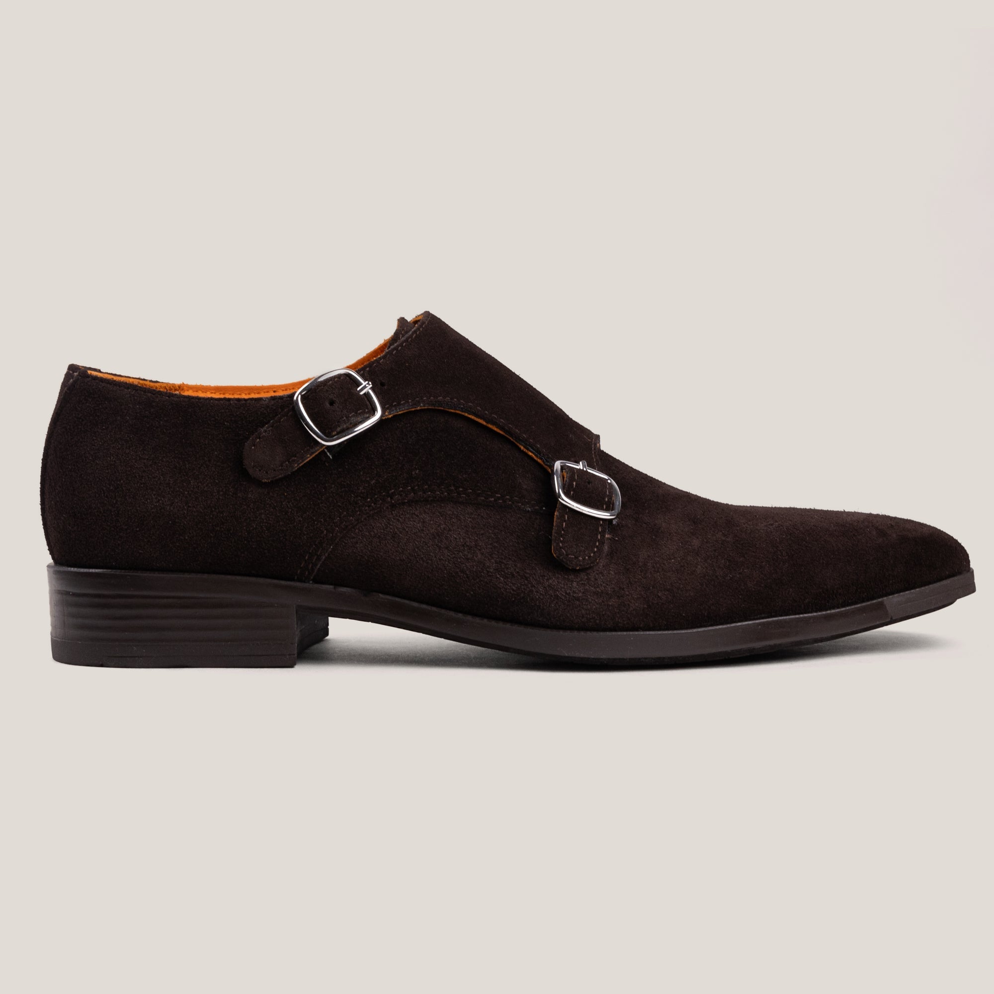 Monte-Carlo Dark Brown Suede Double Monk Shoes