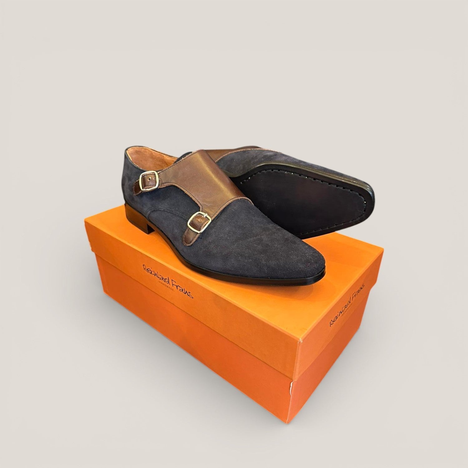 Monte Carlo - Navy Suede & Brown Leather - Size 41 | Reinhard Frans