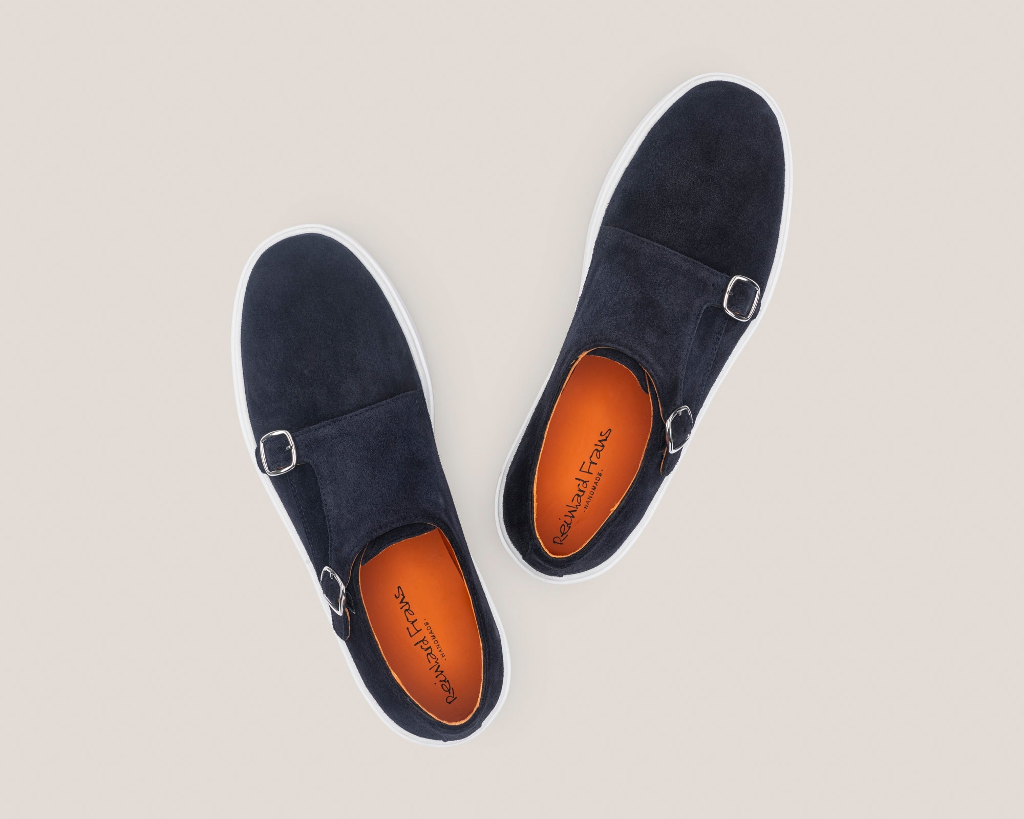 Monte Chiro - Dark Navy Suede - Double Monk Shoes — detail view | Reinhard Frans