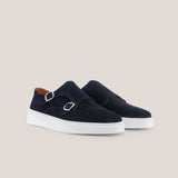 Monte Chiro - Dark Navy Suede - Double Monk Shoes — Monkstrap | Reinhard Frans