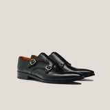 Monte Carlo - Zwarte Leren - Double Monk Straps