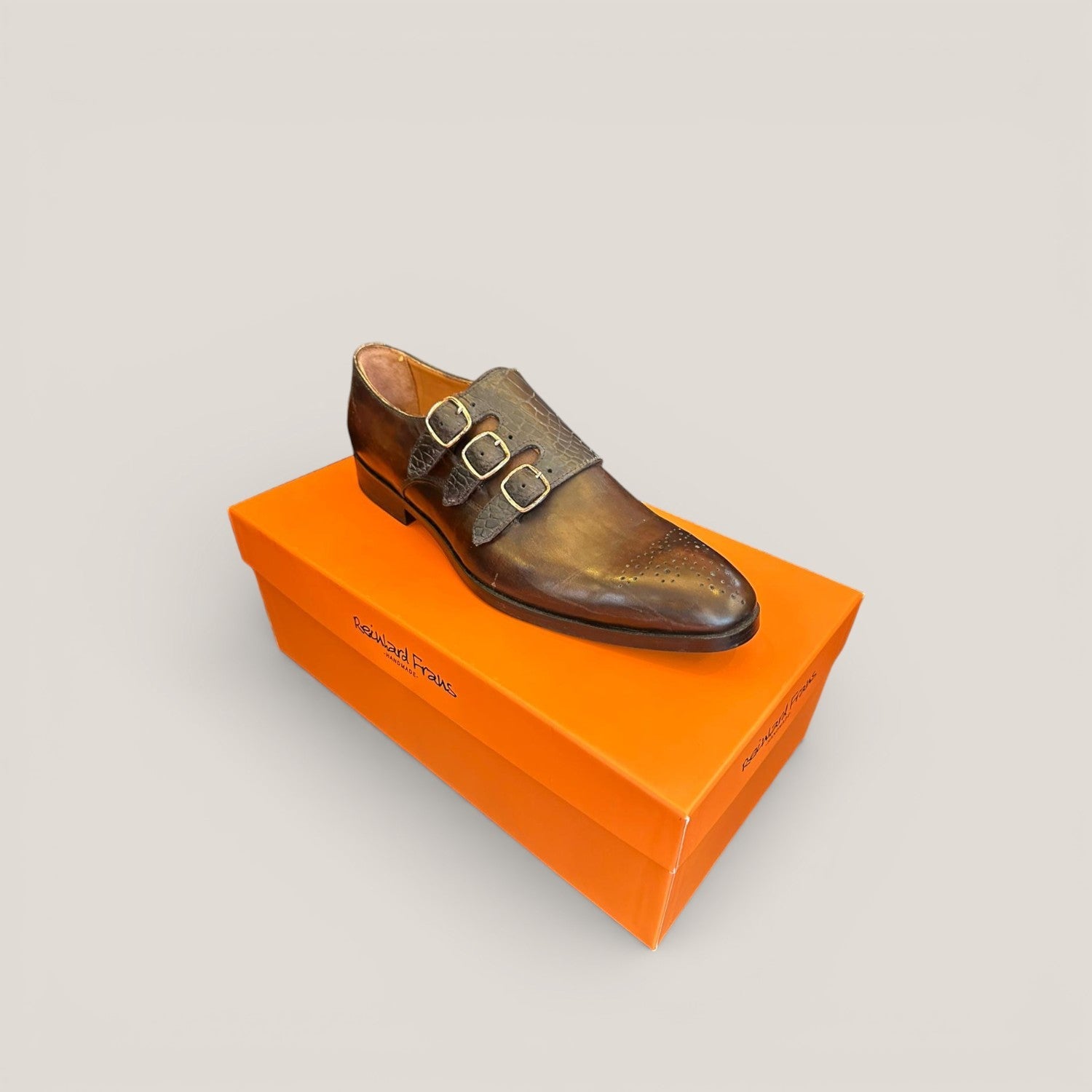 Monza - Custom Brown Leather & Croco Patina - Size 41 | Reinhard Frans