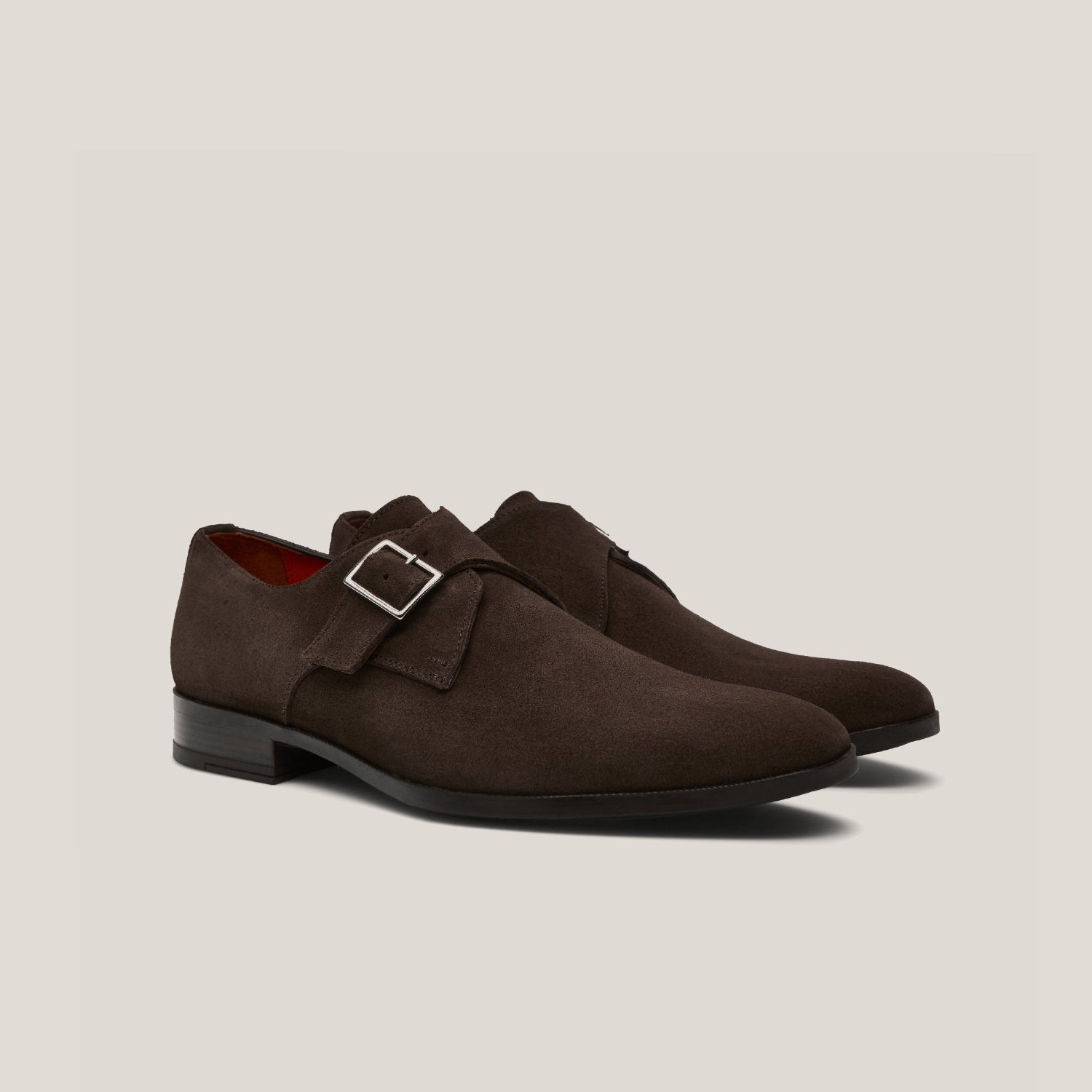 NY24 - Dark Brown Suede - Single Monk Shoes