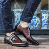 NY24 - Saddle Brown - Single Monk Shoes