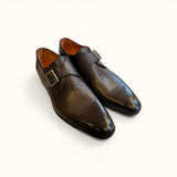 NY24 [SC] -  Saddle Brown Patina Leather - Size 42 — Monkstrap | Reinhard Frans
