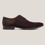 Oxford24 Dark Brown Suede Cap Toe Oxfords