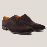 Oxford24 Dark Brown Suede Cap Toe Oxfords