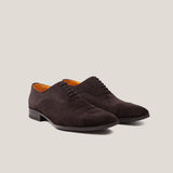 Oxford24 - Dark Brown Suede - Cap Toe Oxfords