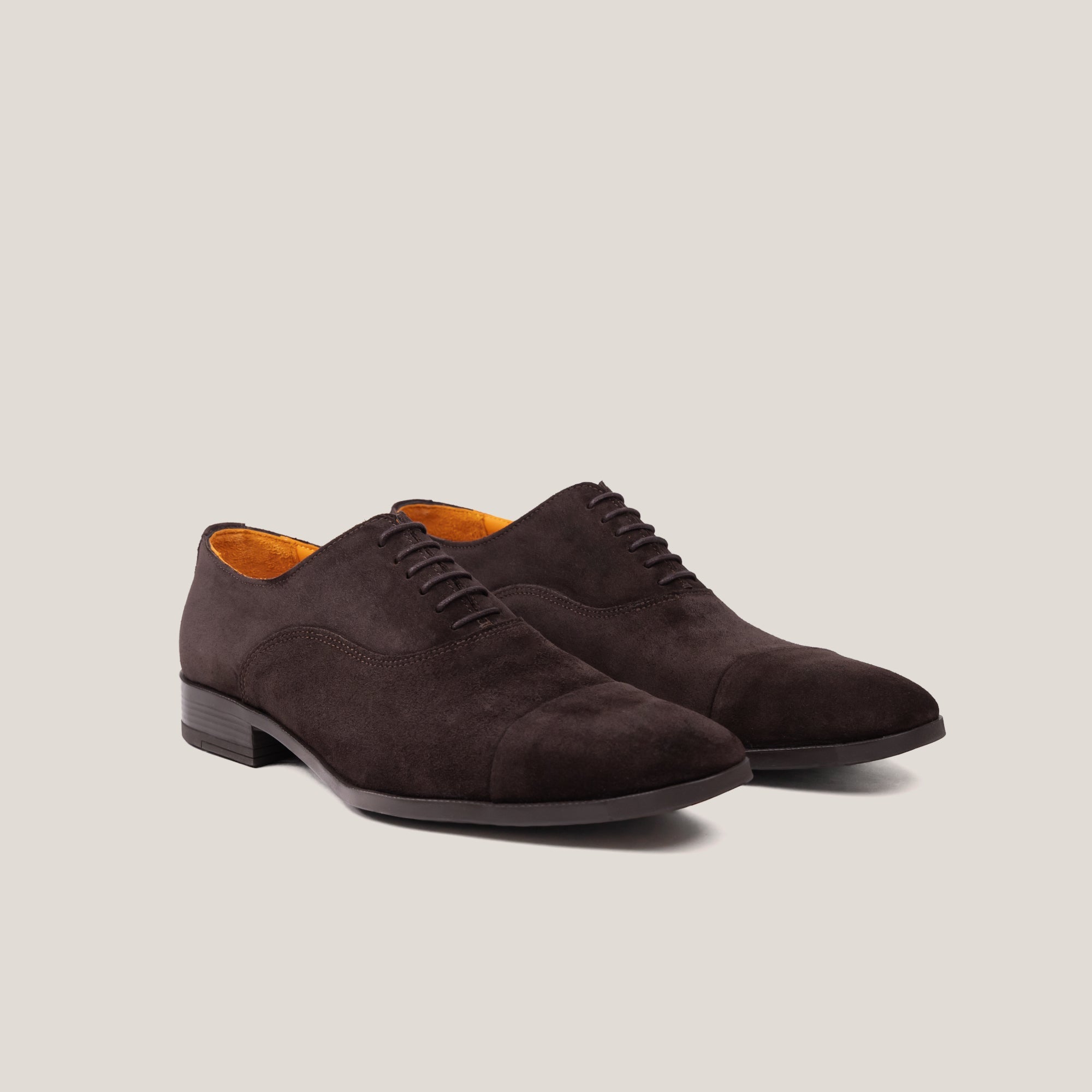 Oxford - Dark Brown Suede - Cap Toe Oxfords - 39 / Dark Brown / Artisan Rubber Black