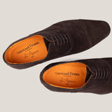 Oxford24 Dark Brown Suede Cap Toe Oxfords