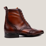 Ravenna Cognac Brown Leather Balmoral Boots