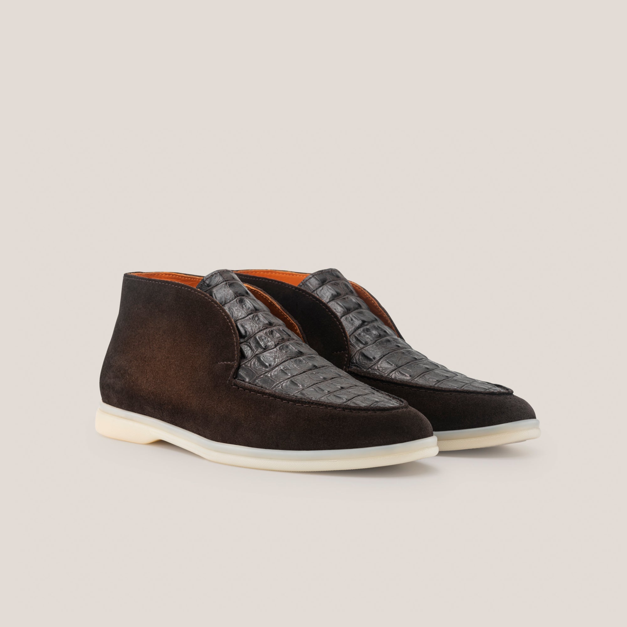 Men's Savona - Chocolate Brown Edges Croco - Loafer - Reinhard Frans - All season Boots