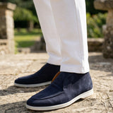 Men's lifestyle Savona - Dark Navy Suede - Loafers - Reinhard Frans - Summer Ankle Loafers