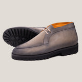 Lecco Taupe Grey Suede Loafers