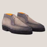 Lecco Taupe Grey Suede Loafers