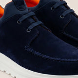 Soho 01 V² sneakers in dark navy Italian Mastrotto suede, detail view