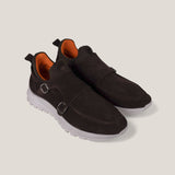 Soho 02 V²- Dark Brown Suede - Sneaker — sole view | Reinhard Frans