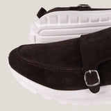 Soho 02 V²- Dark Brown Suede - Sneaker — back view | Reinhard Frans