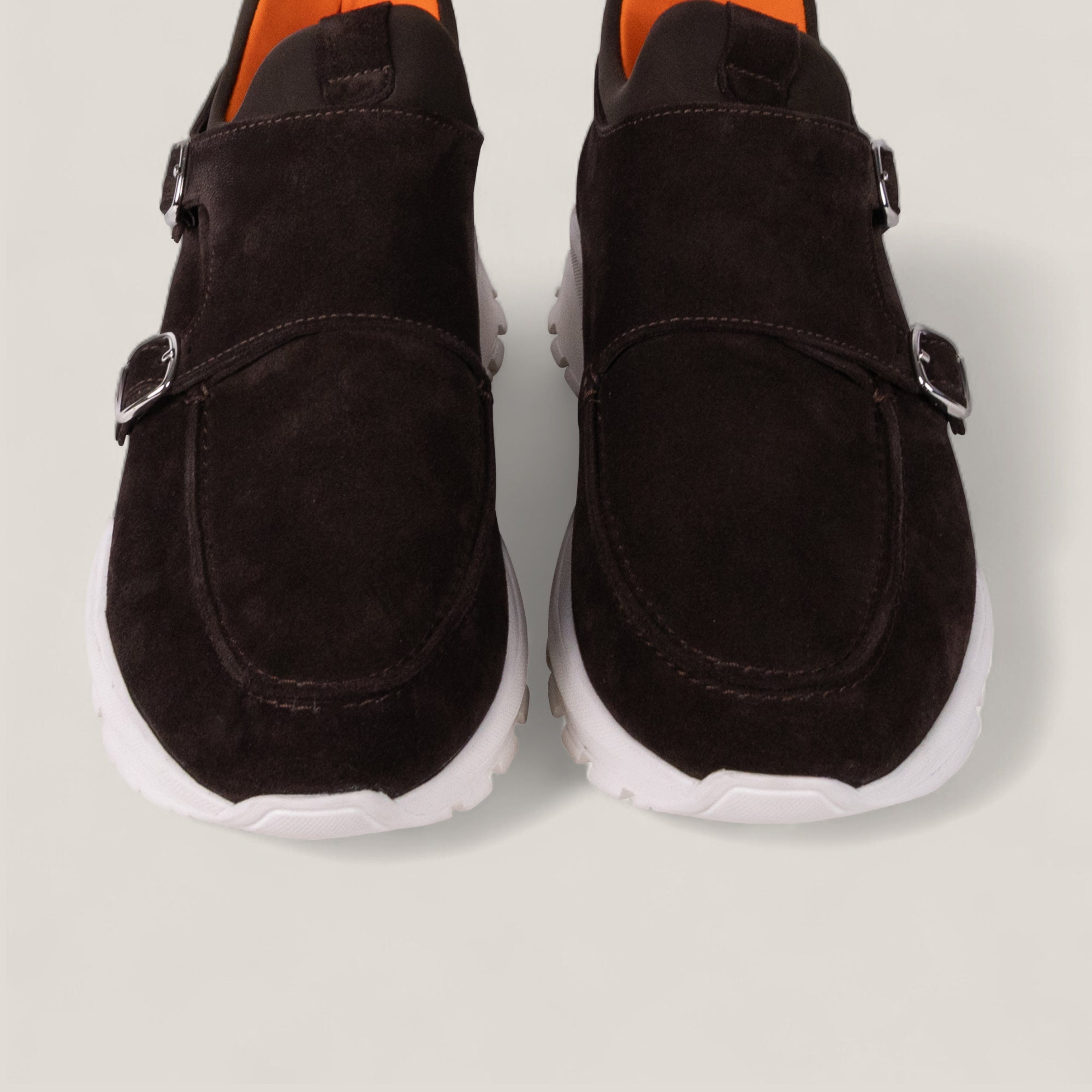 Soho 02 V²- Dark Brown Suede - Sneaker — top view | Reinhard Frans