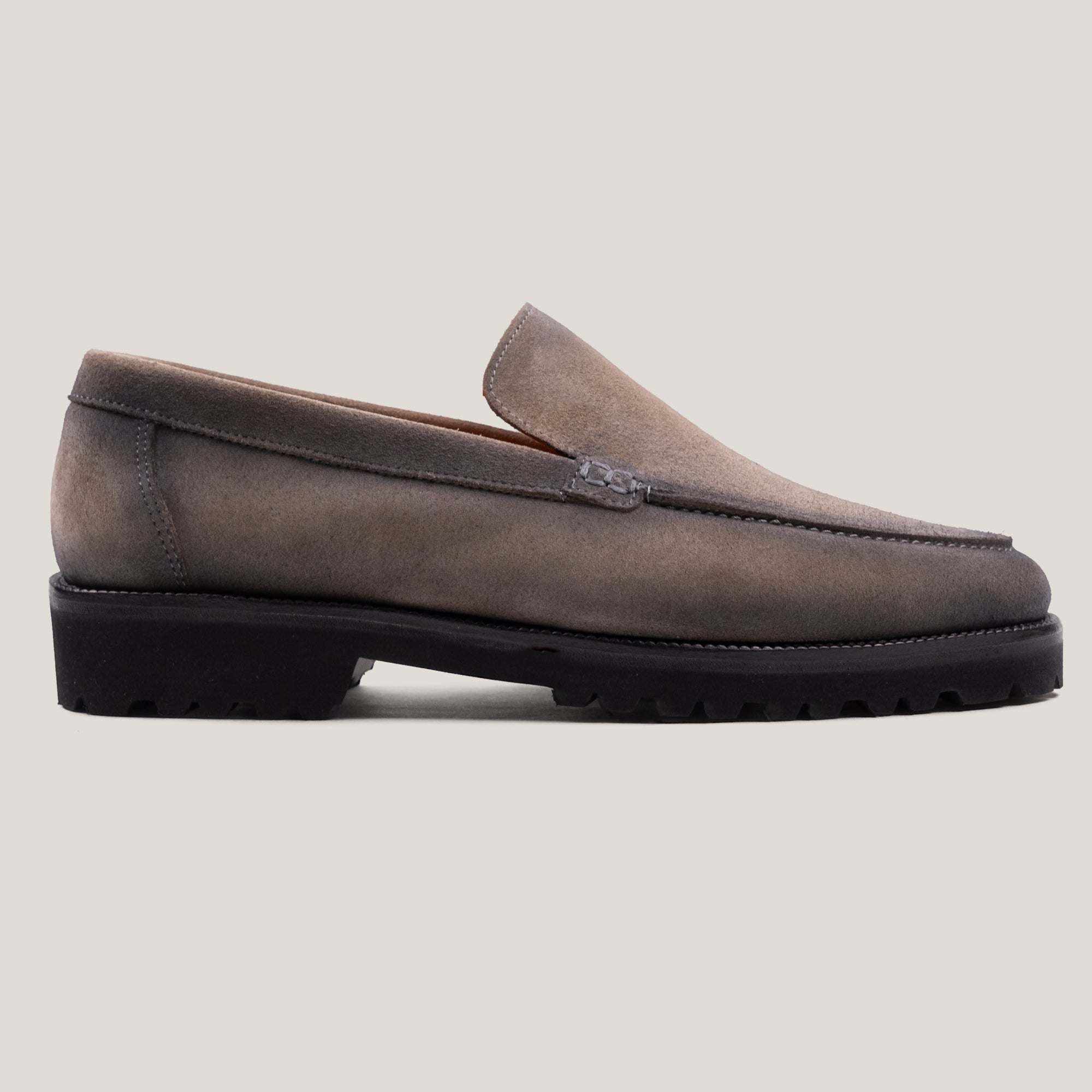 Trento Taupe Grau Wildleder Loafers