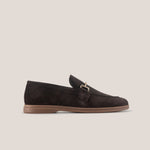 Veneto - Dark Brown Suede - Horse bit loafer — side view | Reinhard Frans