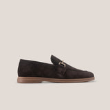 Veneto - Dark Brown Suede - Horse bit loafer — side view | Reinhard Frans