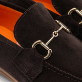 Veneto - Dark Brown Suede - Horse bit loafer — sole view | Reinhard Frans