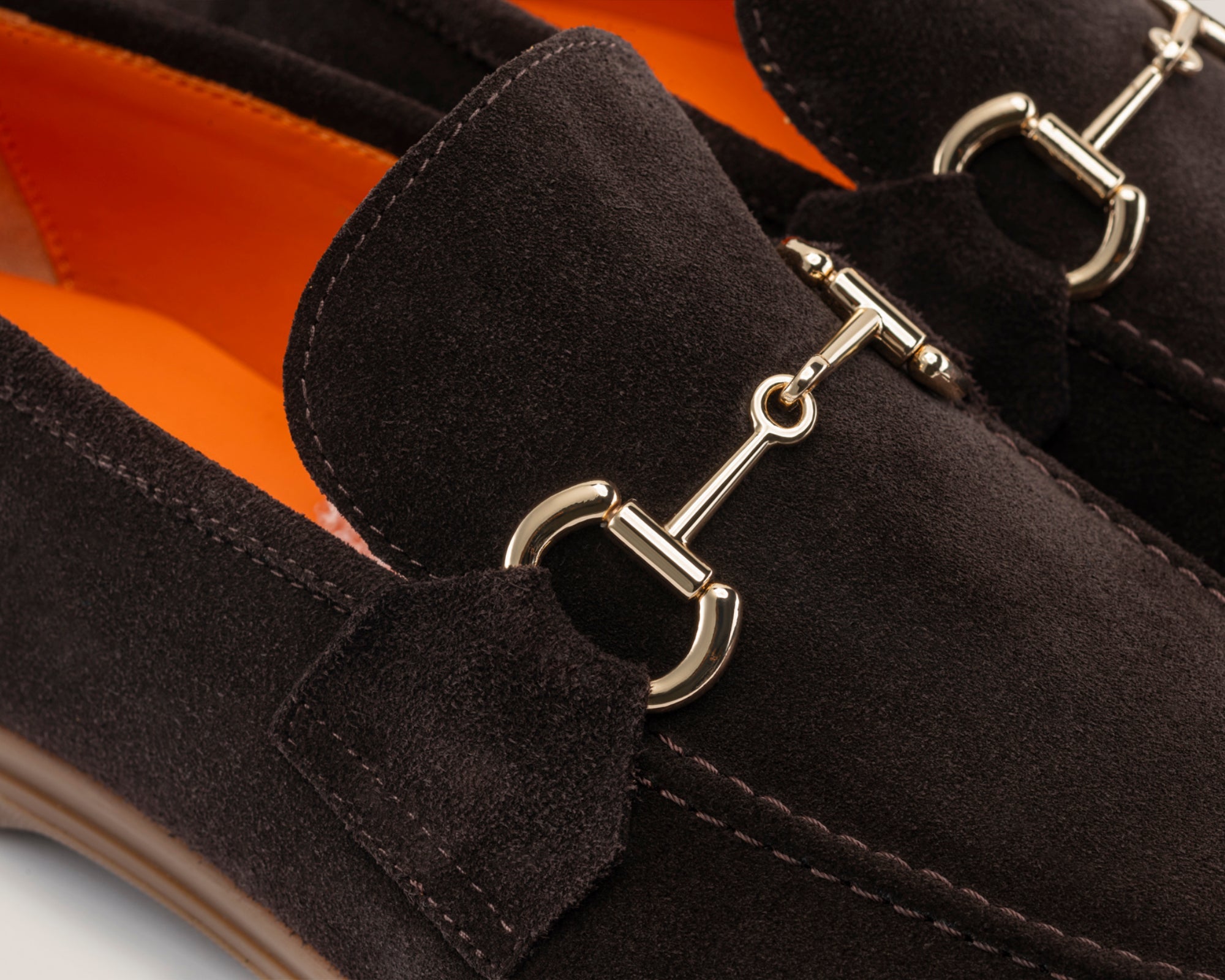 Veneto - Dark Brown Suede - Horse bit loafer — sole view | Reinhard Frans