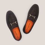 Veneto - Dark Brown Suede - Horse bit loafer — detail view | Reinhard Frans